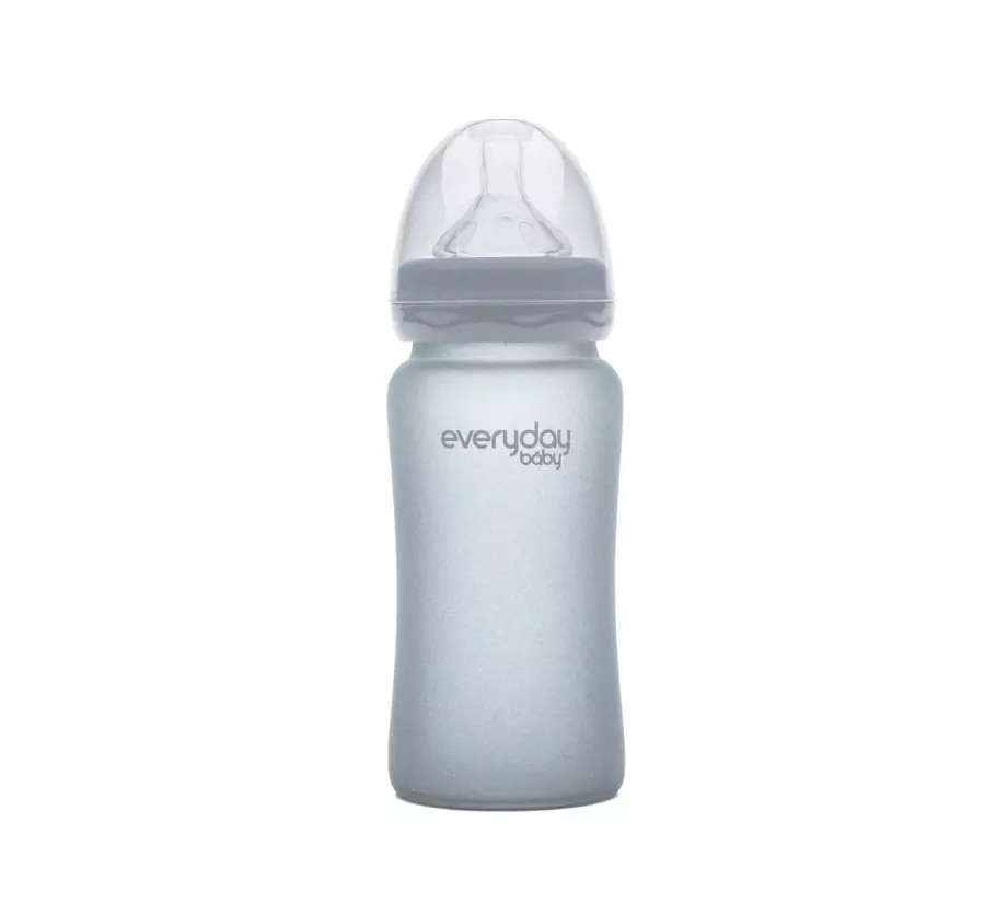 Everyday baby staklena bočica 240ml, Healty+ Siva
