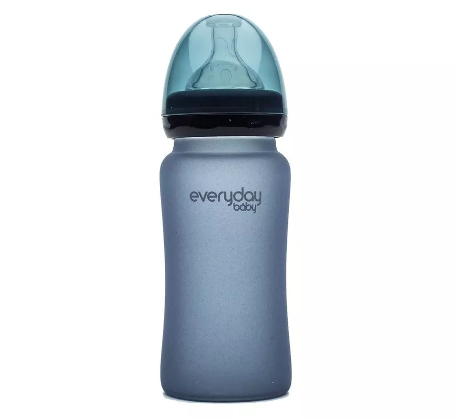 Everyday baby staklena bočica 240ml, reagira na toplinu, ljubičasta