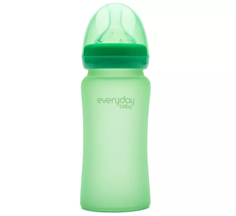 Everyday baby staklena bočica 240ml, reagira na toplinu, tirkizna
